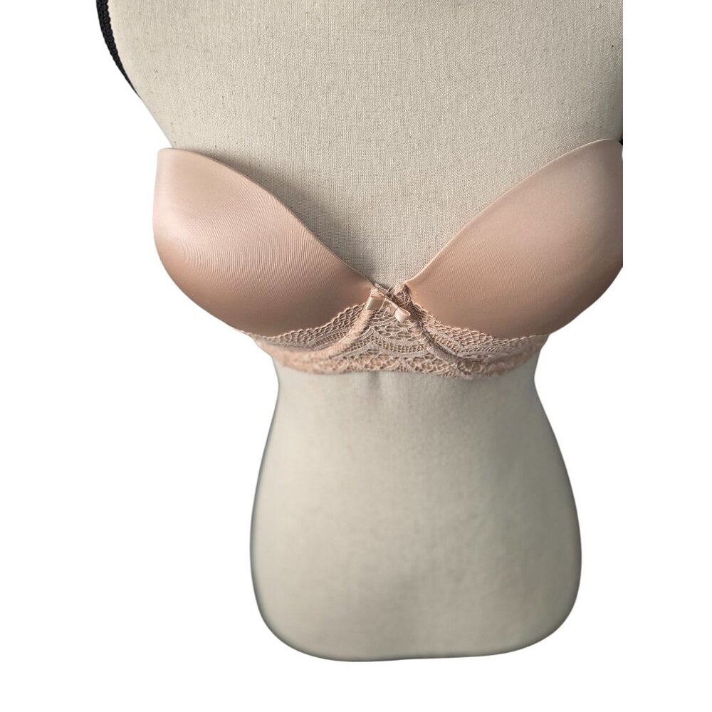 Auden Strapless Nude Push-Up Bra 38C* Lace overlay* Underwire*Sissy*NWOT